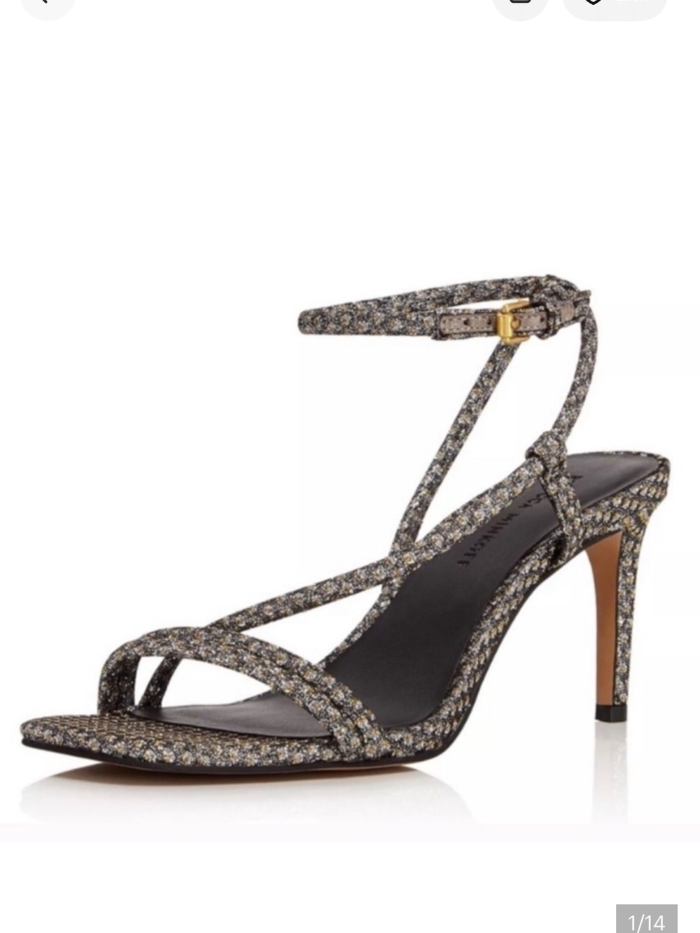 Rebecca Minkoff Silver Gold Glitter Strappy Sandal